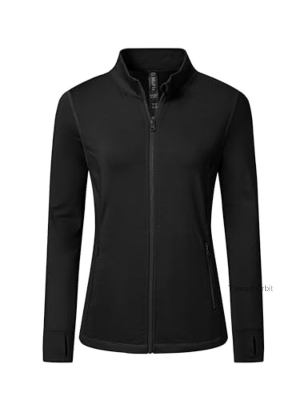 Women's Fleece Lined Athletic Running Jacket Full Zip Thumbhole